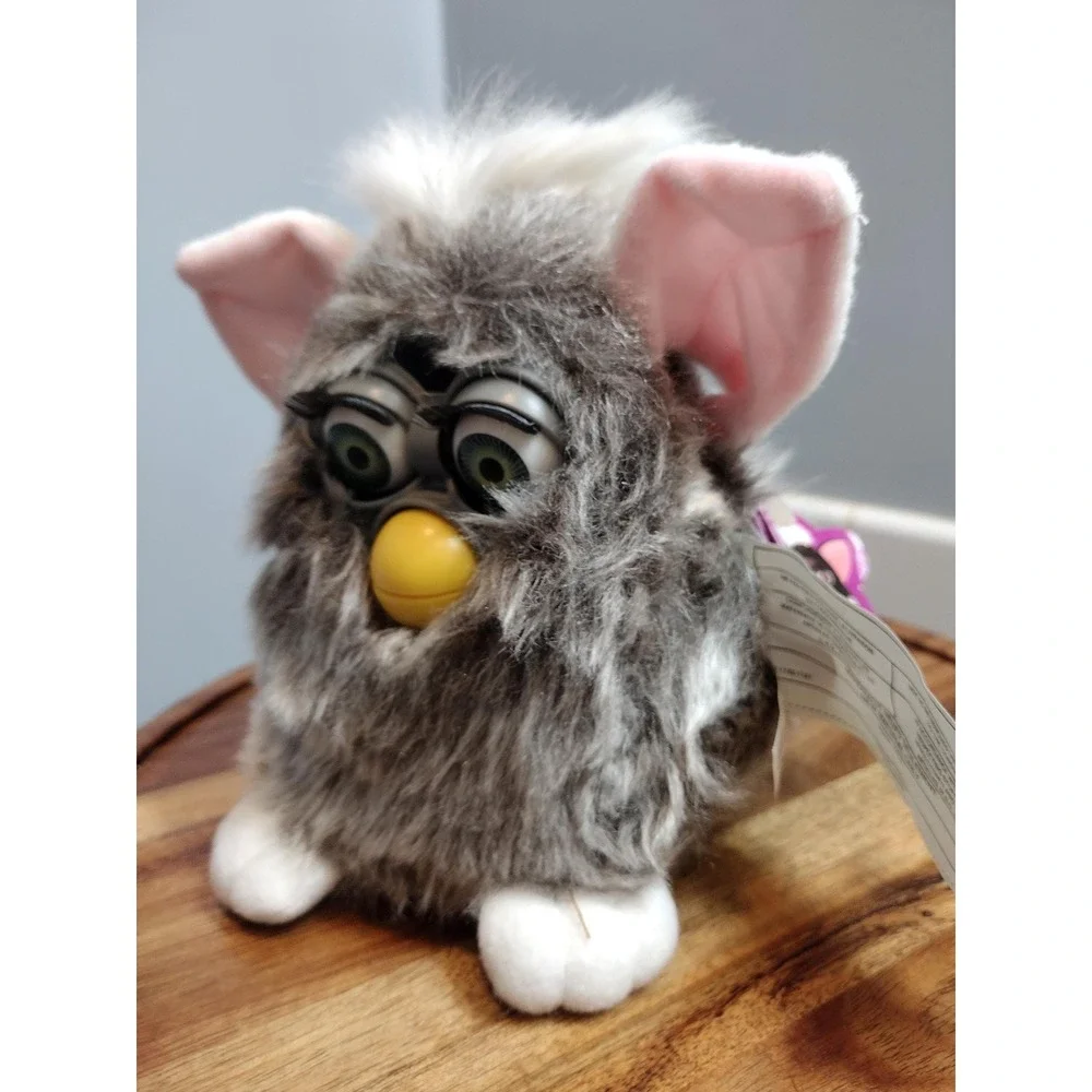 Vintage 1998 Grey Owl Furby with Green Eyes